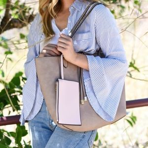 EMPERIA Vegan Two Piece Tote w/Pouch NWT